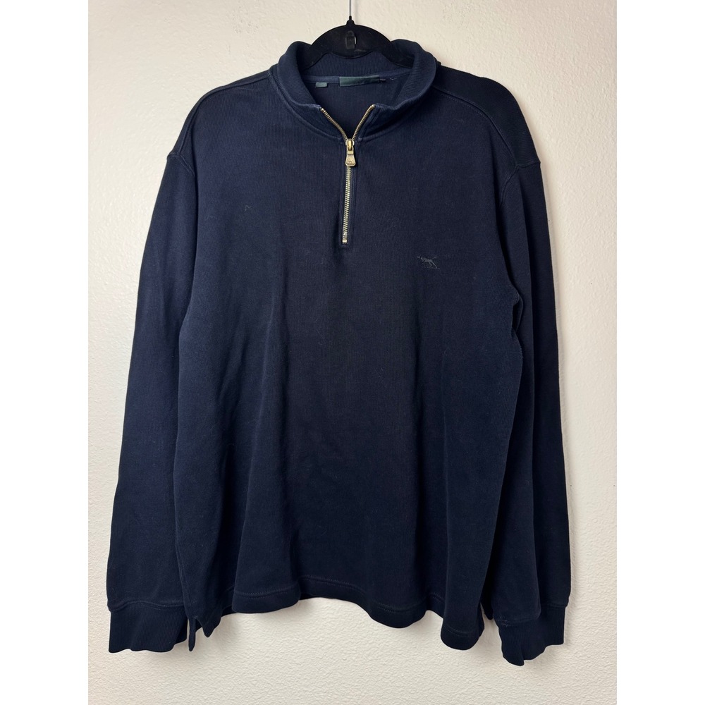 Rodd & Gunn Mens XL Navy Blue 100% Australian Cotton 1/4 Zip Pullover Sweater